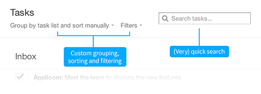 Task page new filters